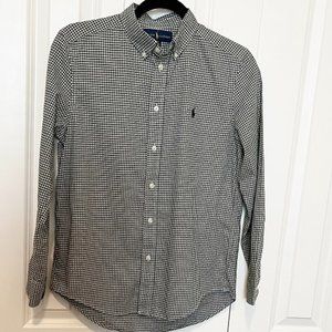 🔥 FINAL SALE🔥 RALPH LAUREN KIDS PLAID DARK GREEN/WHITE SHIRT SIZE L (14/16)